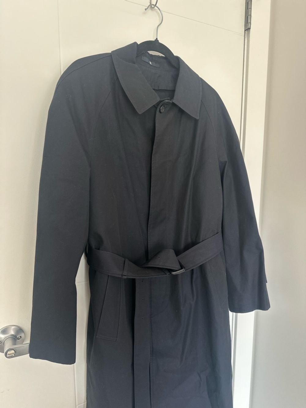 Vintage Maestro Navy Trench Coat Removable Lining Belted Classic Coat - Picture 10 of 16
